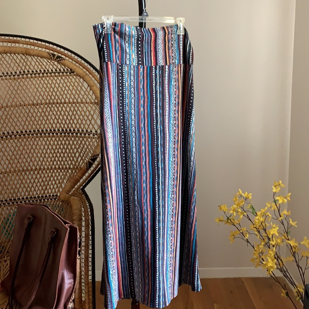 Urban Coco Long Maxi Skirt- Boho Stripe